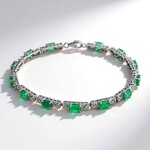 Bracciale in argento con Smeraldo Zambia