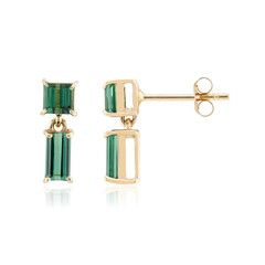 Pendientes en oro con Turmalina verde Benedito