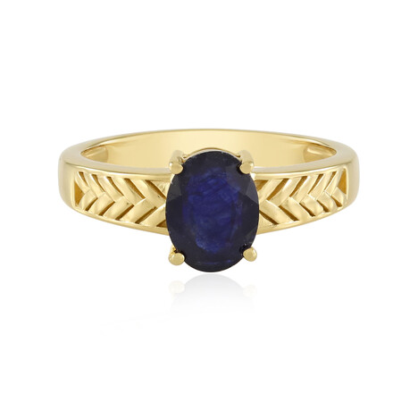 Anillo en plata con Zafiro azul de Madagascar
