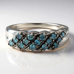 Anello placcato in platino con Diamante Fancy