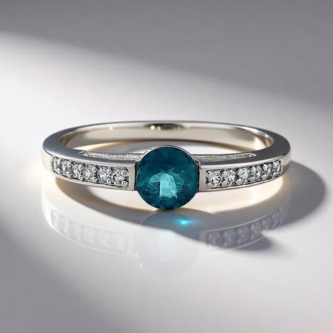 Anello in argento con Fluorite Petrolio del Belgio
