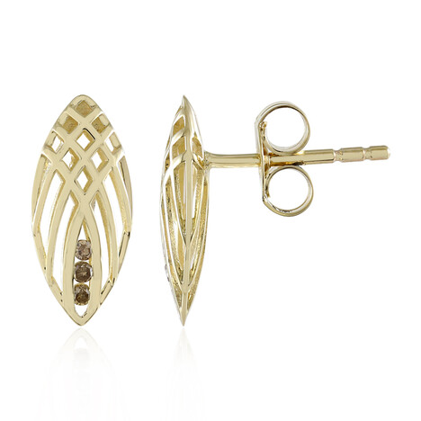 I2 Champagner-Diamant-Goldohrringe (Ornaments by de Melo)