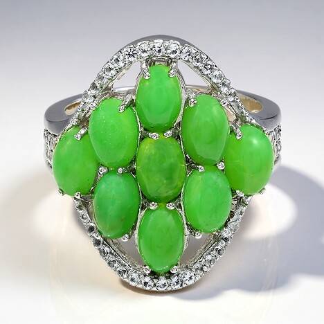 Anello in argento con Crisoprasio Imperiale