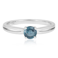 Anello in argento con Cianite Blu Foglia di Tè