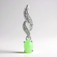 Pendentif en argent et Chrysoprase impériale