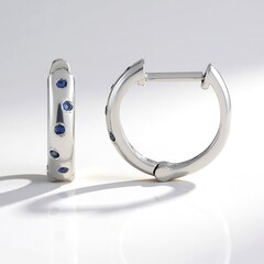 Orecchini in argento con Zaffiro Ceylon Blu