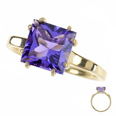 Bague en or et Améthyste