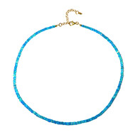 Äthiopischer Blauer Opal-Silberhalskette