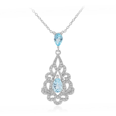 Collar en plata con Topacio azul cielo