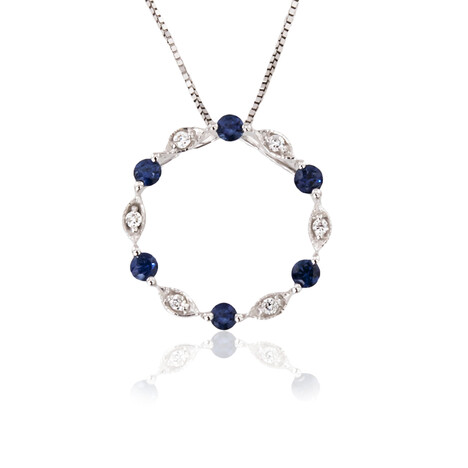 Collana in oro con Zaffiro Ceylon Blu