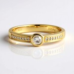 Anello in argento con Diamante Cioccolato I2