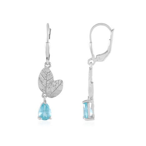 Pendientes en plata con Apatita azul