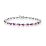 Magenta-Granat-Silberarmband