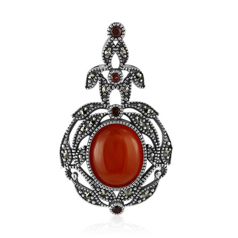 Roter Achat-Silberanhänger (Annette classic)