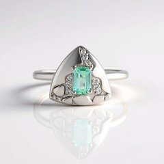Anello in argento con Smeraldo Color Paraiba (SAELOCANA)