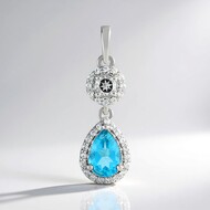 Ciondolo in argento con Topazio Blu Paraiba