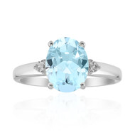 Anillo en plata con Topacio azul cielo