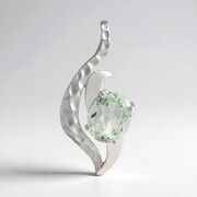 Zilveren hanger met een groene amethist (Pallanova)