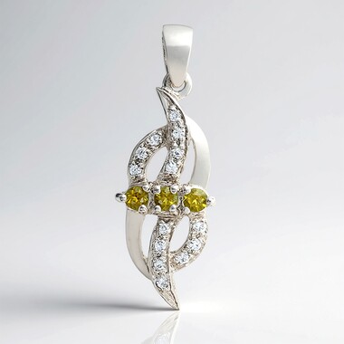 Pendentif en argent et Tourmaline cuprifère