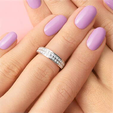 Anillo en plata con Topacio blanco