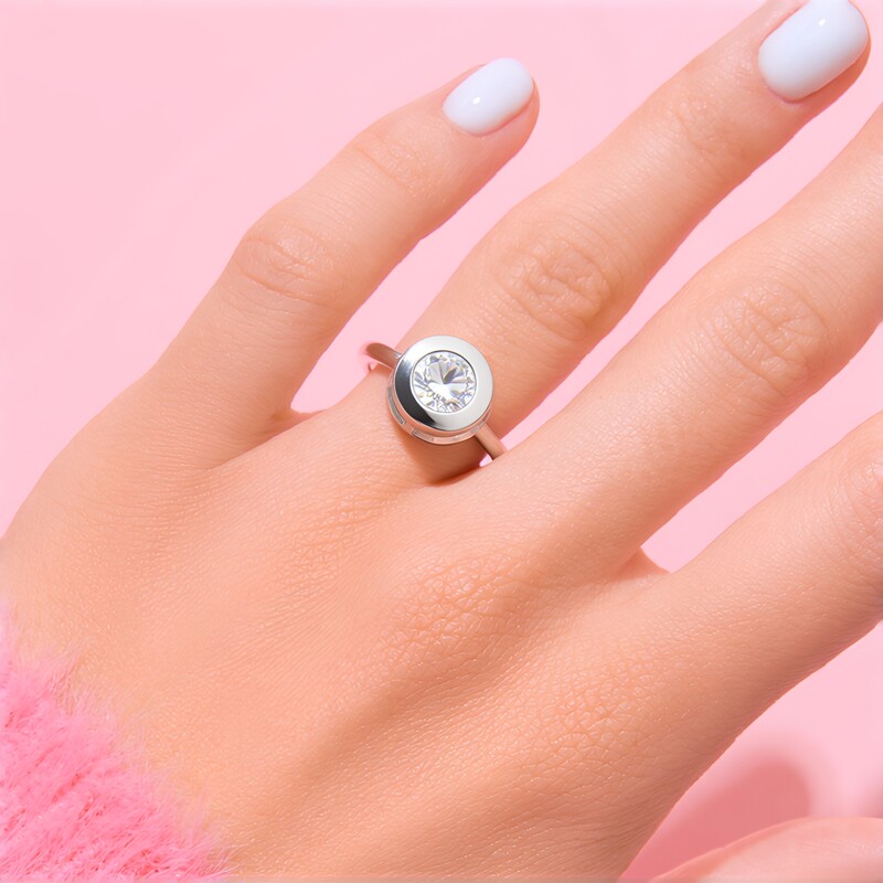 Anello in argento con Topazio Bianco