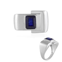 Bague en argent et Saphir bleu de Madagascar (de Melo)