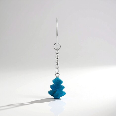 Portachiavi con Apatite Blu Neon