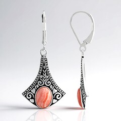 Orecchini in argento con Rodocrosite (Jones Lee)