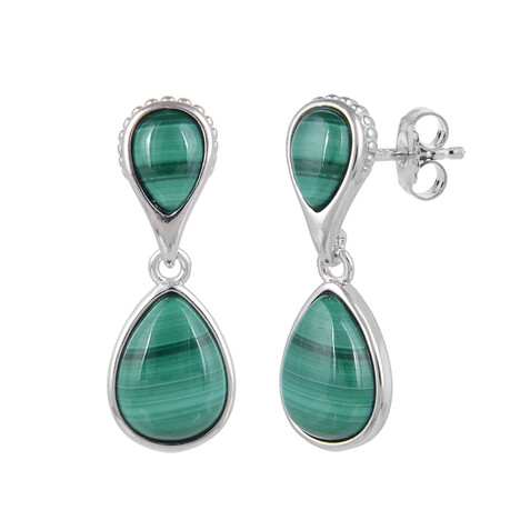 Orecchini in argento con Malachite