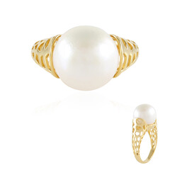 Weiße Süßwasserzuchtperlen-Silberring (Ornaments by de Melo)