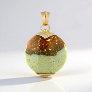 Petrified Wood Silver Pendant (Bali Barong)