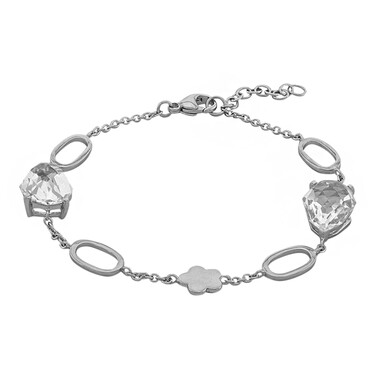 Weißer Quarz-Silberarmband (TPC)