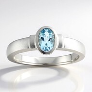 Anillo en plata con Aguamarina Santa María