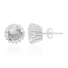 White Quartz Silver Earrings