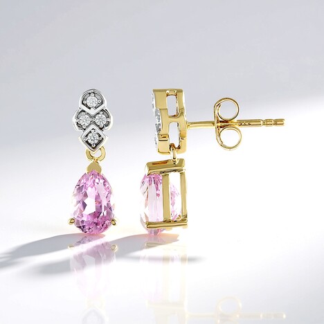 Orecchini in oro con Kunzite