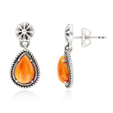 Orecchini in argento con Conchiglia di Ostrica Spinosa Arancione (Desert Chic)