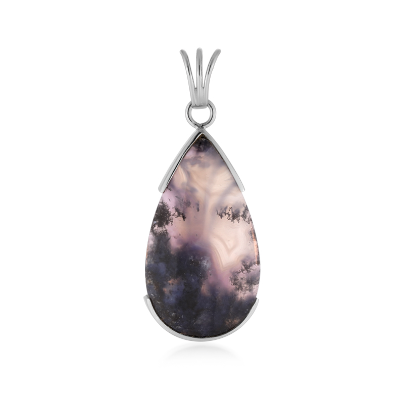 Mystieke Java Chalcedoon Teardrop Hanger, 925 Zilver