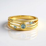 Anello in argento con Diamante Blu I2
