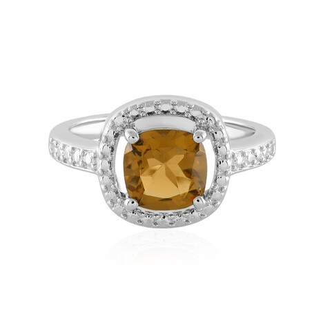 Anello in argento con Quarzo Champagne