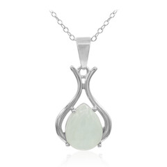 Zilveren halsketting met een aquamarijn