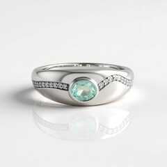 Anello in argento con Smeraldo Color Paraiba (SAELOCANA)