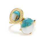 Anillo en plata con Turquesa mosaico