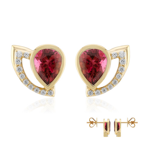 Boucles d'oreilles en or et Rubellite d'Ouro Fino (de Melo Gold)