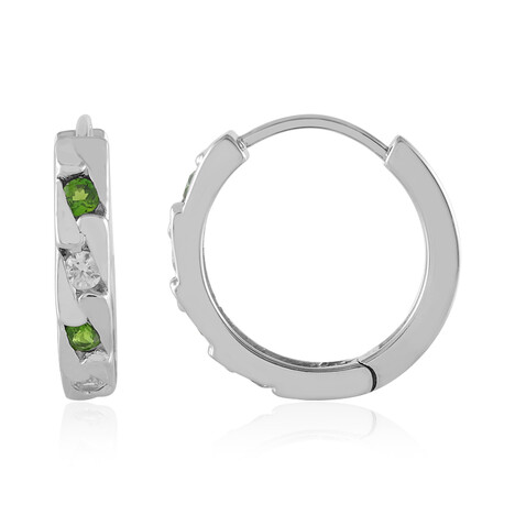 Russian Diopside Silver Earrings