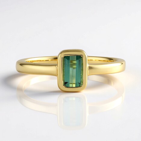 Anello in argento con Tormalina Verde di Benedito (Adela Silber)