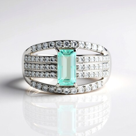 Anello in argento con Smeraldo Color Paraiba
