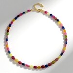 Collana in argento con Zaffiro Fancy