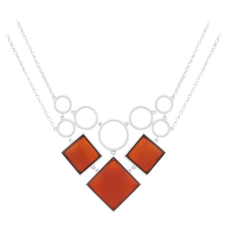 Collana in argento con Agata Arancione