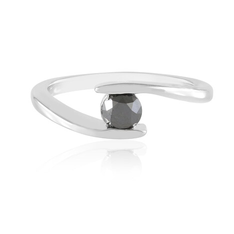 Bague en argent et Diamant noir