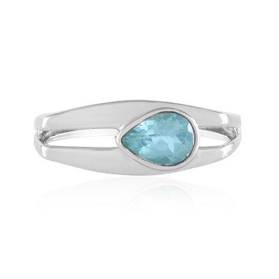 Bague en argent et Apatite bleue (de Melo)